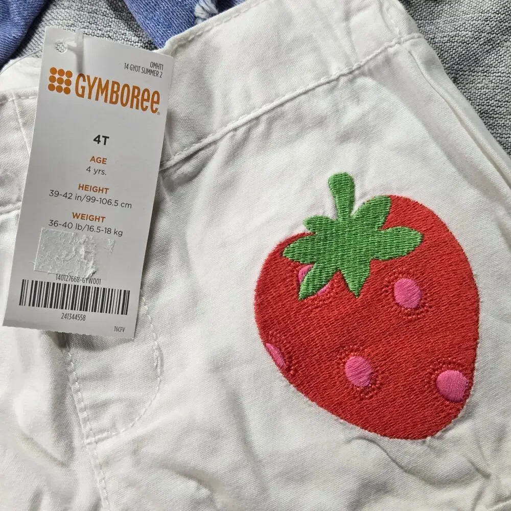 Girls 4T Summer Shorts Bundle 5 PC. Old Navy Carters Gymboree Strawberry NWT EUC